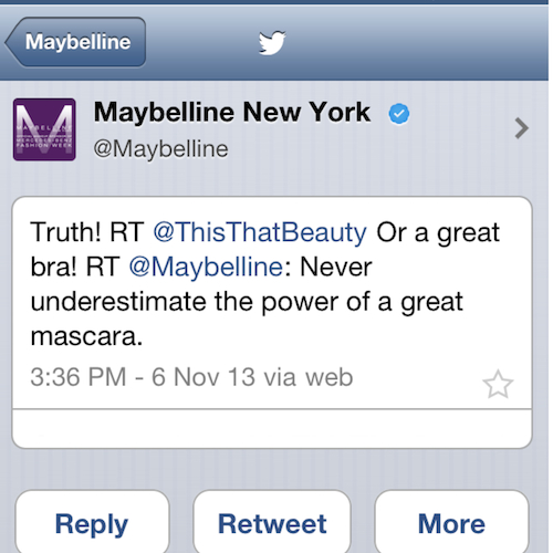 Maybelline/ ThisThatBeauty tweet