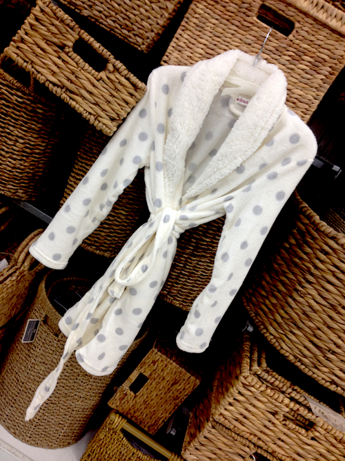 CLASSIC PICK: The polka dots add a touch of whimsy. She'll love this cozy designer robe. 